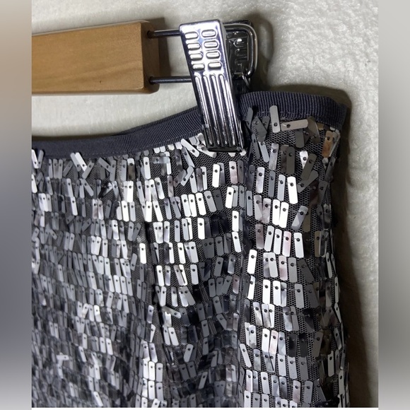 Chicos Womens Medium (1) Silver Sequin Stephanie Pencil Skirt Metallic L… - Picture 5 of 7